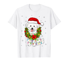 Load image into Gallery viewer, Funny shirts V-neck Tank top Hoodie sweatshirt usa uk au ca gifts for Santa Bichon Frise Dog with Christmas lights Gifts Xmas T-Shirt 1050528
