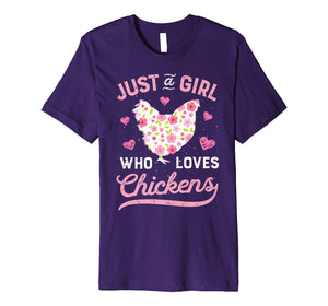 Funny shirts V-neck Tank top Hoodie sweatshirt usa uk au ca gifts for Just A Girl Who Loves Chickens T shirt Chicken Lover Farm 840595