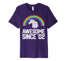 Load image into Gallery viewer, Funny shirts V-neck Tank top Hoodie sweatshirt usa uk au ca gifts for Unicorn Rainbow 2002 17 Year Old 17th Birthday Gifts T-Shirt 1901102
