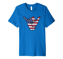 Load image into Gallery viewer, Shaka Hang Loose American Flag Premium T-Shirt 788613
