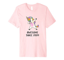 Load image into Gallery viewer, Cute Unicorn Shirt Awesome Since 2009 10th Birthday Gifts
