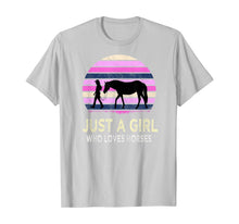 Load image into Gallery viewer, Funny shirts V-neck Tank top Hoodie sweatshirt usa uk au ca gifts for Just a Girl Who Loves Horses - Riding Retro sunset Gifts T-Shirt 669955
