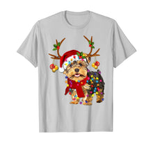 Load image into Gallery viewer, Funny shirts V-neck Tank top Hoodie sweatshirt usa uk au ca gifts for Santa yorkie terrier dog gorgeous reindeer Light Christmas T-Shirt 246724

