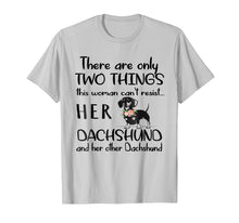 Load image into Gallery viewer, Funny shirts V-neck Tank top Hoodie sweatshirt usa uk au ca gifts for 2 Things Can&#39;t Resist Her Dog &amp; Her Other Dog Dachshund Tee 469305
