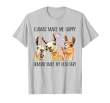 Load image into Gallery viewer, Funny shirts V-neck Tank top Hoodie sweatshirt usa uk au ca gifts for LLama Make Me Happy Humans Make My Head Hurt 3204005
