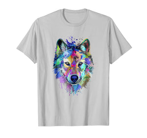 Splash Art Wolf T-Shirt | Gifts For Wolf Lovers