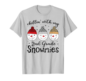 Chillin' With My 2nd Grade Snowmies Christmas Teacher Gifts T-Shirt-1679960