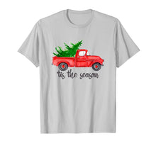 Load image into Gallery viewer, 'Tis the Season Watercolor Red Truck with Christmas Tree T-Shirt
