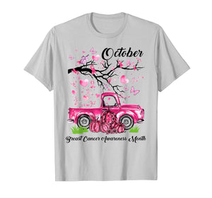 Pumpkin Pink Truck Breast Cancer Awareness Month October T-Shirt