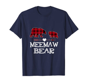 Funny shirts V-neck Tank top Hoodie sweatshirt usa uk au ca gifts for Meemaw Bear Red Buffalo Plaid Matching Family Christmas T-Shirt 1355154