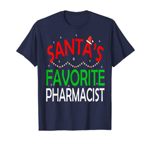 Santa's Favorite Pharmacist Funny Christmas Xmas Santa Hat T-Shirt