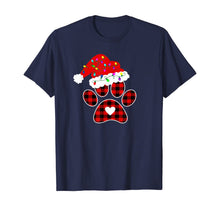 Load image into Gallery viewer, Funny shirts V-neck Tank top Hoodie sweatshirt usa uk au ca gifts for Buffalo Plaid Christmas Paw Dog with Santa hat &amp; Lights Gift T-Shirt 1152404
