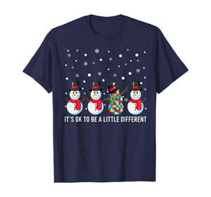 Snow Man It's Ok To Be A Little Different Autism Awareness T-Shirt
