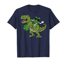 Load image into Gallery viewer, Shamrock Riding T Rex St Patrick's Day Boys Girls Kids T-Shirt-50753
