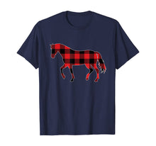 Load image into Gallery viewer, Red Plaid Horse Christmas Pajamas Tee Pig Christmas Gift T-Shirt
