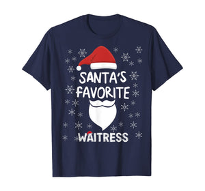 Funny shirts V-neck Tank top Hoodie sweatshirt usa uk au ca gifts for Santa's Favorite Waitress Funny Christmas T-Shirt T-Shirt 334270