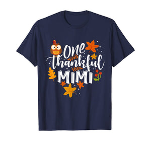 One Thankful Mimi Funny Fall Thanksgiving Autumn Womens Gift T-Shirt