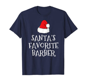 Funny shirts V-neck Tank top Hoodie sweatshirt usa uk au ca gifts for Santa's Favorite Barber Christmas Funny Gift T-Shirt 1275839