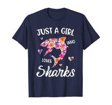 Load image into Gallery viewer, Funny shirts V-neck Tank top Hoodie sweatshirt usa uk au ca gifts for Just A Girl Who Loves Sharks Women Shark Lover Gift T-Shirt 1233978

