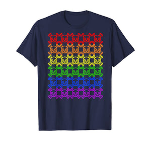 Rainbow Gay Pride Skull and Crossbones Jolly Roger Halloween T-Shirt