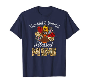 Thankful Grateful Blessed Mimi Turkey Thanksgiving T-Shirt