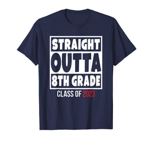 Funny shirts V-neck Tank top Hoodie sweatshirt usa uk au ca gifts for Straight Outta 8th Grade Class of 2023 Shirt Graduation 228543