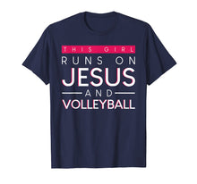 Load image into Gallery viewer, This Girl Runs On Jesus And Volleyball Shirt-Christian Gift
