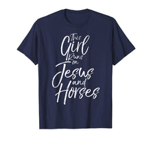 Load image into Gallery viewer, Funny shirts V-neck Tank top Hoodie sweatshirt usa uk au ca gifts for This Girl Runs on Jesus and Horses Shirt Fun Cute Christian 2435699
