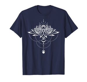 Funny shirts V-neck Tank top Hoodie sweatshirt usa uk au ca gifts for Lotus Flower Shirt with Om Symbol and Moon. Yoga, Meditation 1236354
