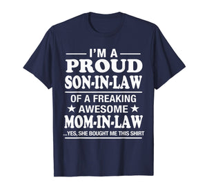 Funny shirts V-neck Tank top Hoodie sweatshirt usa uk au ca gifts for Proud Son In Law Of Awesome Mom In Law T-Shirt 1863636