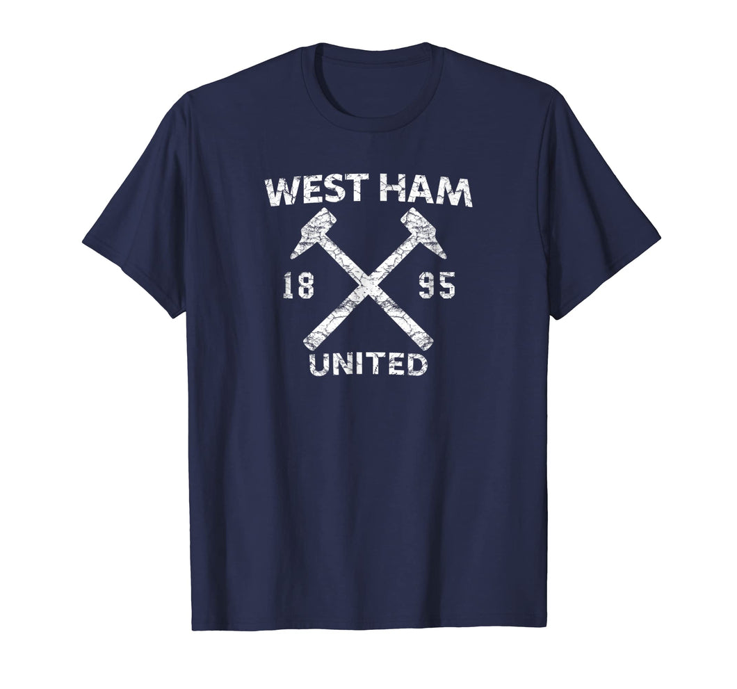 Mens Mens West Ham United Hammers 1895 Distressed T-Shirt Navy