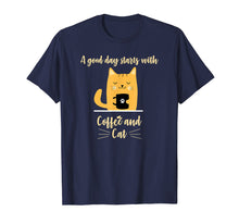 Load image into Gallery viewer, Funny shirts V-neck Tank top Hoodie sweatshirt usa uk au ca gifts for A good day starts with Coffee, Orange Cat Lover Tshirt Gifts 3725759
