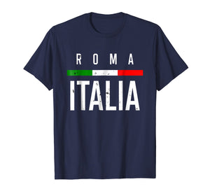 Roma Italia T Shirt Travel Souvenir Tee Italian Flag Shirt