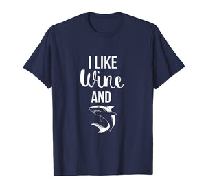 Funny shirts V-neck Tank top Hoodie sweatshirt usa uk au ca gifts for I Like Wine and Sharks Funny Ocean Animal T-Shirt 1134022