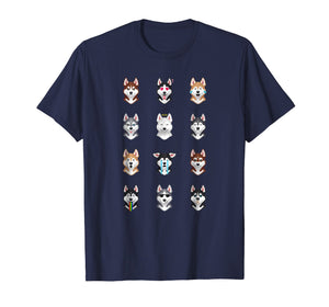 Funny shirts V-neck Tank top Hoodie sweatshirt usa uk au ca gifts for Funny Siberian Husky Emoji T-Shirt 1254709