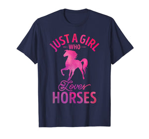 Funny shirts V-neck Tank top Hoodie sweatshirt usa uk au ca gifts for Just A Girl Who Loves Horses T Shirt Watercolor Horse shirt 2536876