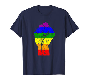 Funny shirts V-neck Tank top Hoodie sweatshirt usa uk au ca gifts for Resist Fist Rainbow Flag Gay Pride  T-Shirt 244719