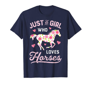 Just A Girl Who Loves Horses Shirt Horse Riding Women Gifts