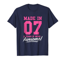 Load image into Gallery viewer, Funny shirts V-neck Tank top Hoodie sweatshirt usa uk au ca gifts for Made In 2007 Awesome 11th Birthday Girl Shirt Pink T-shirt 1122761

