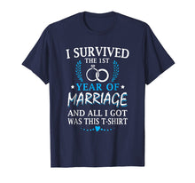 Load image into Gallery viewer, Funny shirts V-neck Tank top Hoodie sweatshirt usa uk au ca gifts for I Survived The First Year Of Marriage Wedding T-Shirt 549090

