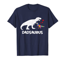 Load image into Gallery viewer, Funny shirts V-neck Tank top Hoodie sweatshirt usa uk au ca gifts for Dinosaur Dad Saurus Dadsaurus Autism Awareness Shirts Gift 1117456
