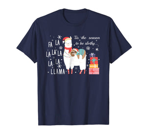 Funny shirts V-neck Tank top Hoodie sweatshirt usa uk au ca gifts for Sloth Christmas Shirt - Fa la la llama Christmas T-Shirt 2074984