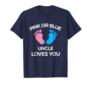 Funny shirts V-neck Tank top Hoodie sweatshirt usa uk au ca gifts for Pink Or Blue Uncle Loves You Funny Gender Reveal T Shirt 1924709