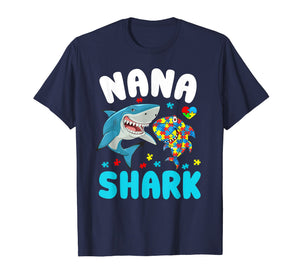 Funny shirts V-neck Tank top Hoodie sweatshirt usa uk au ca gifts for Nana Shark Autism Awareness T-shirt For Grandma Nanny 1999697