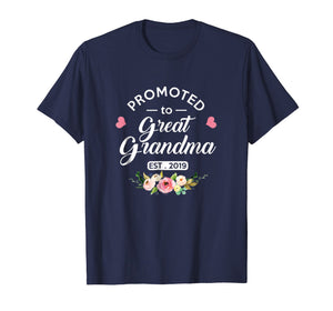 Promoted to Great Grandma Est 2019 New Grandma To Be Shirt