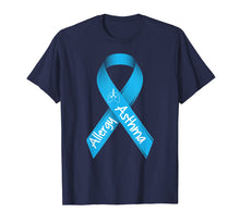 Load image into Gallery viewer, Funny shirts V-neck Tank top Hoodie sweatshirt usa uk au ca gifts for Asthma and Allergies Light Blue Awareness Ribbon T Shirt 2550506
