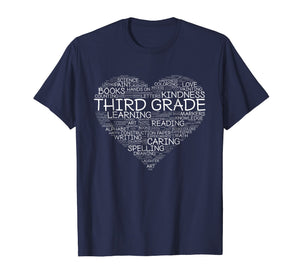 Funny shirts V-neck Tank top Hoodie sweatshirt usa uk au ca gifts for Third Grade Word Heart T-Shirt 3rd Grade Student & Teacher 241038