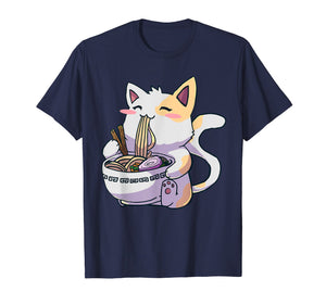Ramen T-Shirt Cat Tshirt Kawaii Anime Tee Japanese Gift