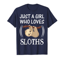 Load image into Gallery viewer, Funny shirts V-neck Tank top Hoodie sweatshirt usa uk au ca gifts for Just a Girl Who Loves Sloths - Lazy Sloth Lover T-Shirt Gift 3542689
