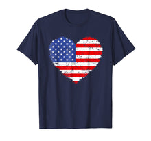 Load image into Gallery viewer, Usa Flag Heart T Shirt 4th July Red White Blue Stars Stripes
